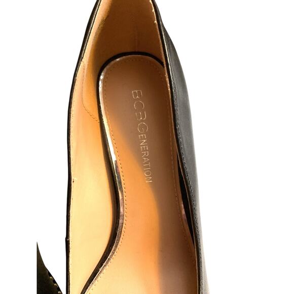 BCBGeneration Pumps High Heel Women's Size 6.5 Black Silver Holli Chain - Picture 9 of 14